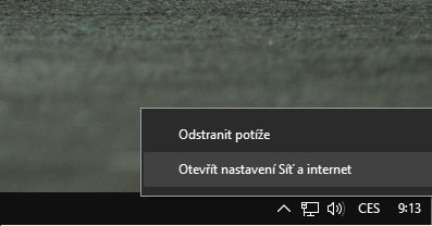 Ikona v pravém dolním rohu obrazovky