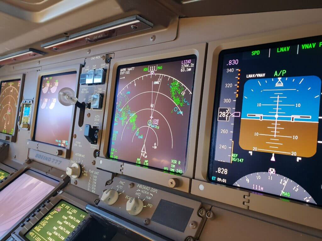 Flight instruments and control panels